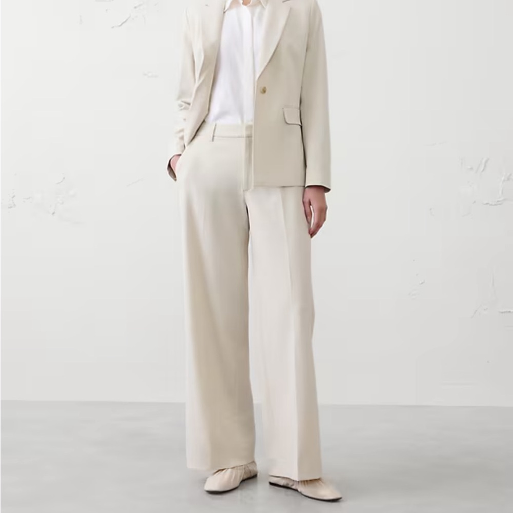 BANANA REPUBLIC WIDE-LEG HIGH-RISE SCULPTED TROUSER